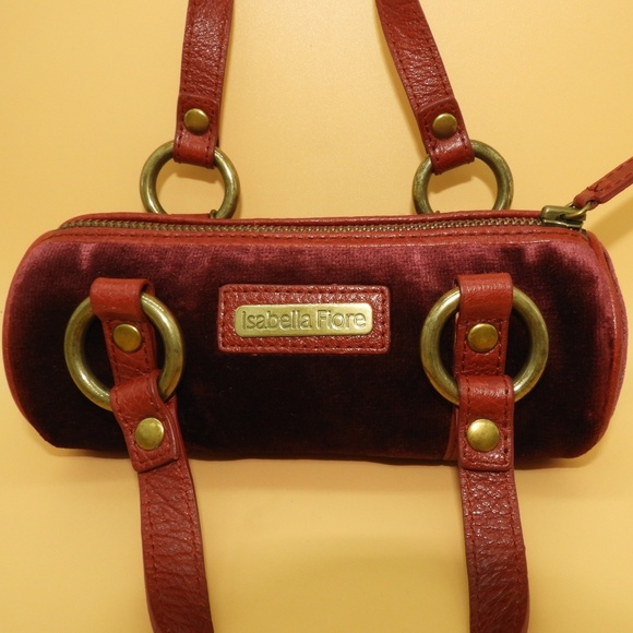 Isabella Fiore Handbags - Isabella Fiore Ultra Mini Red Velvet Baguette